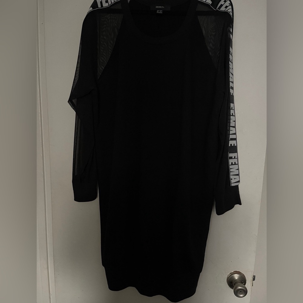 Forever21 Black Female Sweater Dress Plus Size
